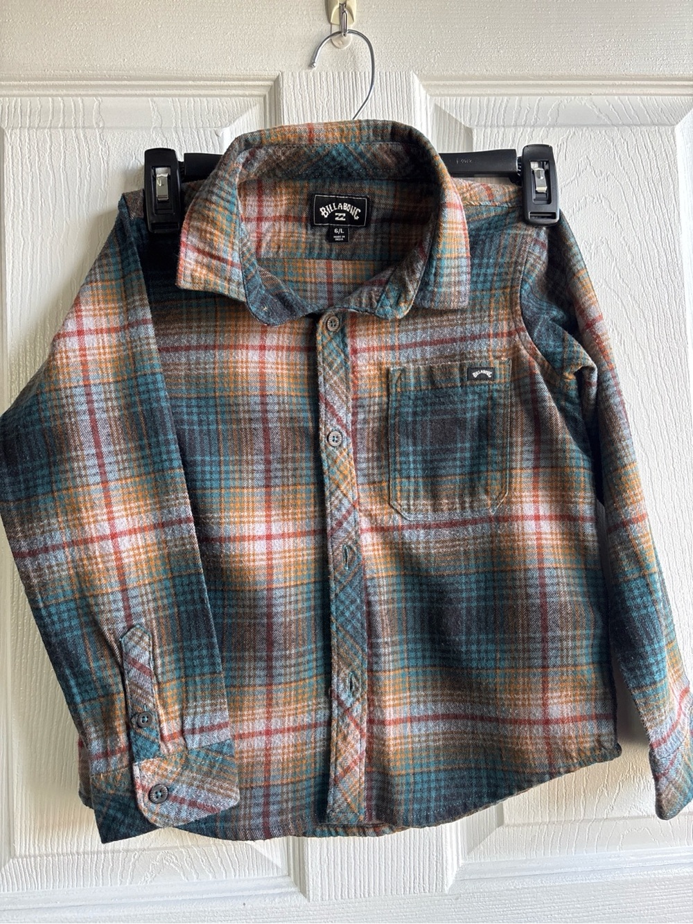 BILLABONG | Plaid Flannel Kids Long Sleeve - Size 6 (L)